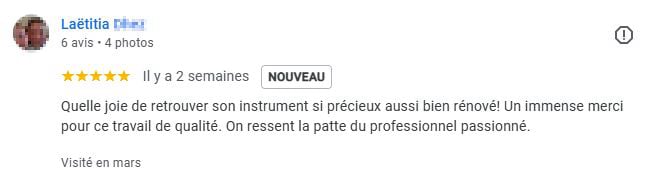 Avis client 5 étoiles